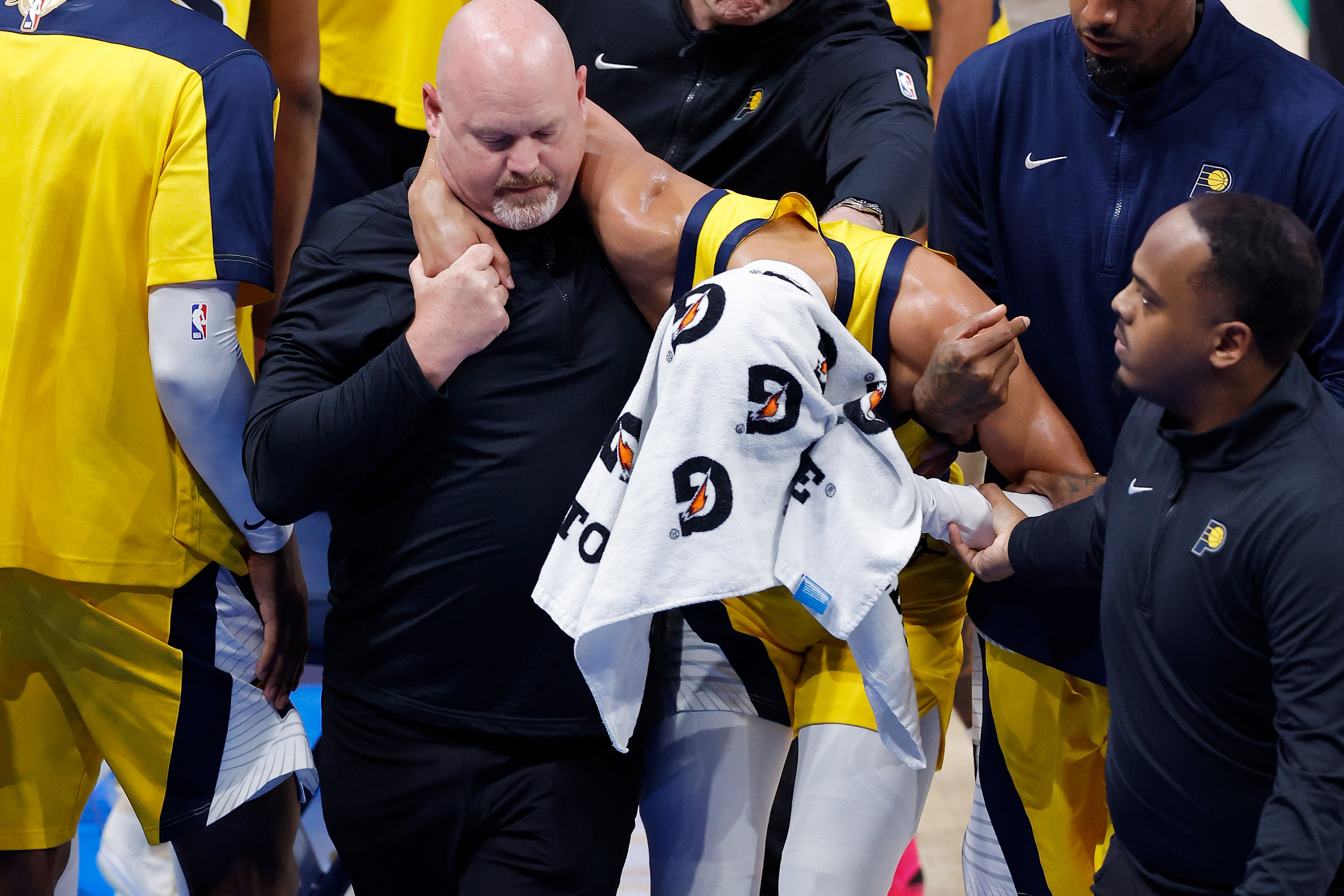 NBA world devastated by Tyrese Haliburton's injury. (Photo: IMAGN)